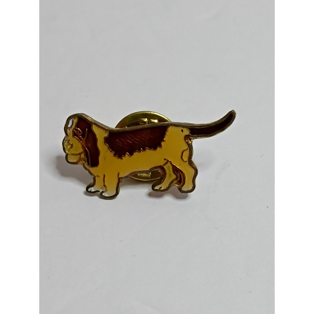 Vintage Basset Hound Dog Lapel Pin Enamel Jewelry Collectible Droopy Ears